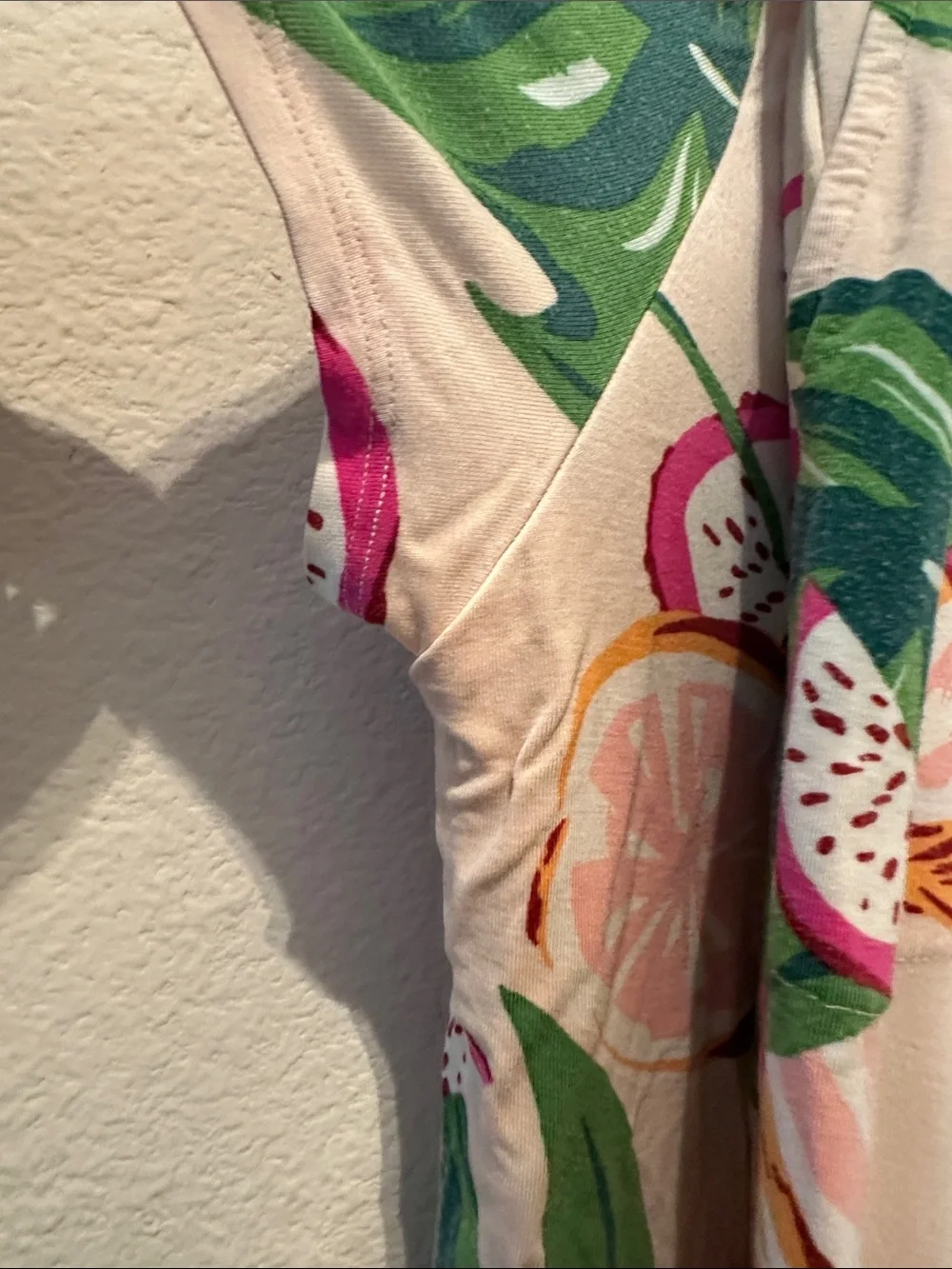 Soma Cream Pink Tropical Fruit Short Sleeve Pajama Set